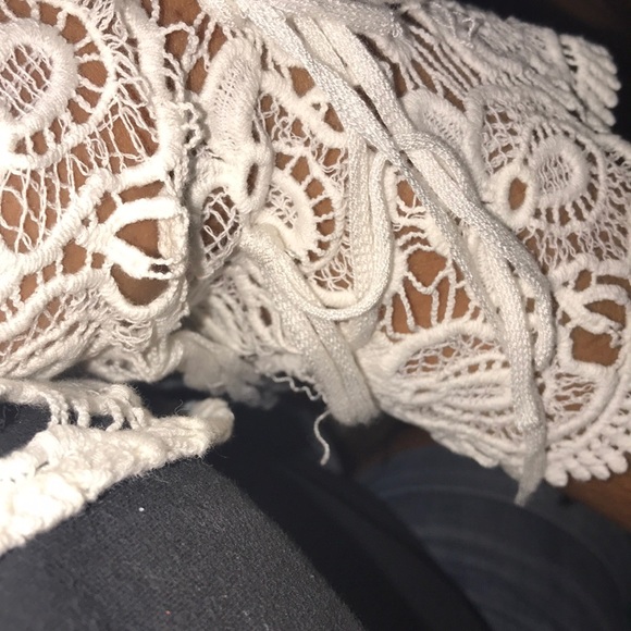 Gimmicks bke crochet floral fringe arms white Sz M - Picture 4 of 10